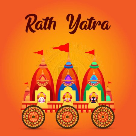 Lord Jagannath, Balabhadra, and Subhadra are being celebrated on Rath Yatra.