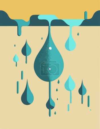 Ilustración de Illustration of nature displaying aquifer water made to illustrate world water day - Imagen libre de derechos