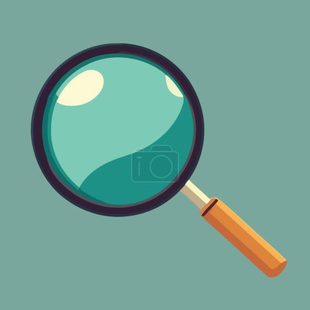 Illustration for Magnifying glass optical object isolated minimalistic vector illustration - Royalty Free Image