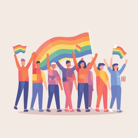 lgbt pride day and month gay parade minimalistic vector illustration