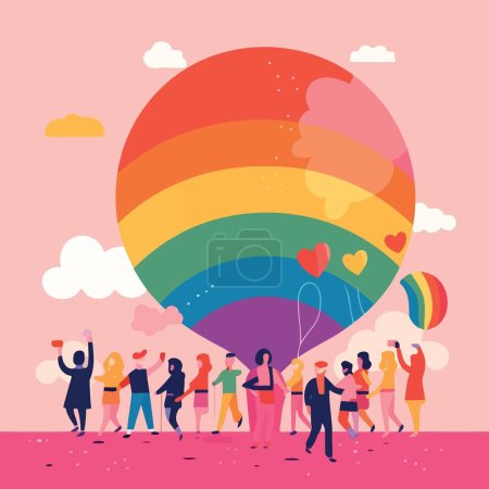 Illustration for Lgbt pride day and month gay parade minimalistic vector illustration - Royalty Free Image