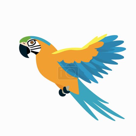 Illustration for Animal parrot macaw flying vector illustration minimalist - Royalty Free Image