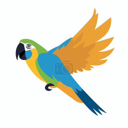 Ilustración de Loro animal guacamayo vector volador ilustración minimalista - Imagen libre de derechos