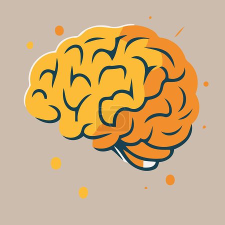 Téléchargez les illustrations : Illustration vectorielle minimaliste du logo du système nerveux cérébral humain - en licence libre de droit
