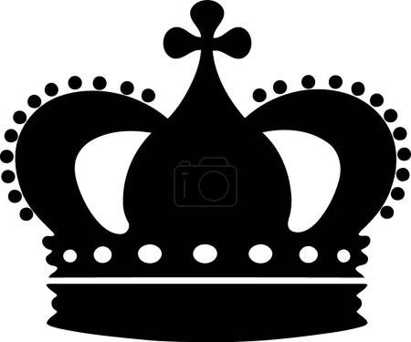 Black and white silhouette crown object minimalistic vector illustration