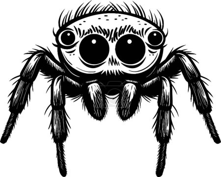 Téléchargez les illustrations : Animal invertébré saut araignée minimaliste vecteur illustration - en licence libre de droit