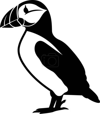 puffin wild animal isolated minimalist vector illustration