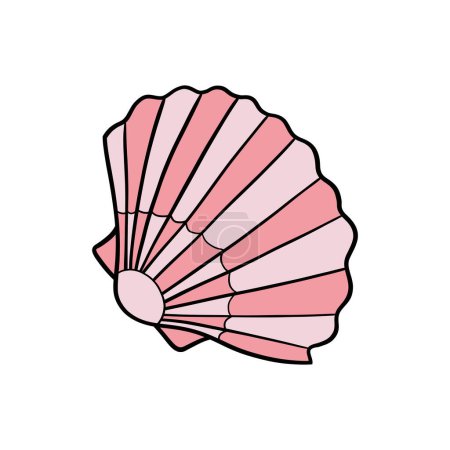 Shell vector icon. Simple flat symbol on white background, hand drawn
