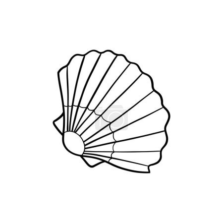 Shell vector icon. Simple flat symbol on white background, hand drawn
