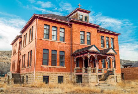 Photo for CANON CITY, COLORADO - FEBRUARY 2021: The historic St. Scholastica School in Canon City as it awaits renovation. - Royalty Free Image