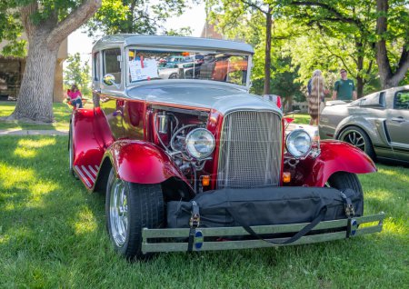 Photo for Canon City, CO, USA - June 10, 2023: Vintage cars and the peoople they attract at the 41st Annual Canon Car Club show on the grounds at the Abbey. - Royalty Free Image