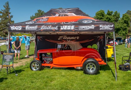Photo for Canon City, CO, USA - June 10, 2023: Vintage cars and the peoople they attract at the 41st Annual Canon Car Club show on the grounds at the Abbey. - Royalty Free Image
