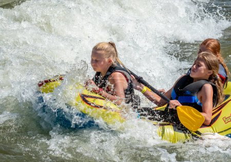 Photo for Canon City, Colorado - July 21, 2023: People enjoying the various events at the  Royal Gorge Whitewater Festival, a popular yearly event in Canon City. - Royalty Free Image