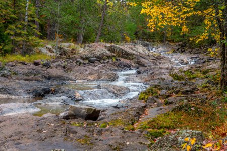 Foto de Las diversas características del río Amnicon mientras fluye a través del Parque Estatal Amnicon Falls en Wisconsin. - Imagen libre de derechos
