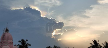 Photo for The main dome of Sri Ramakrishna Math against blue skies with mild cloud cover and sunset, Mylapore, Chennai - Royalty Free Image