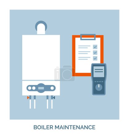 Home maintenance and repair: boiler installation, inspection and repair, concept icon