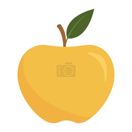 Téléchargez les illustrations : Pomme jaune fraîche isolée, concept d'aliments sains - en licence libre de droit