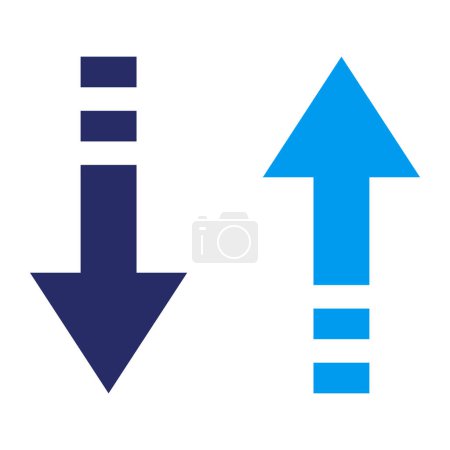 Ilustración de Flechas arriba y abajo, icono de conexión y comunicación, aisladas - Imagen libre de derechos