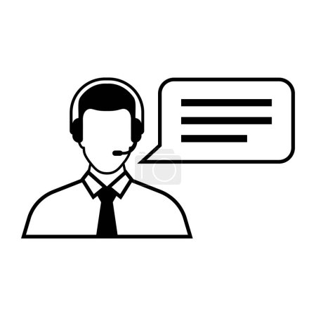 Ilustración de Servicio al cliente, soporte de TI y asistencia en línea icono aislado - Imagen libre de derechos