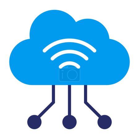 Illustration for Cloud computing icon isolated, connectivity and data concept - Royalty Free Image