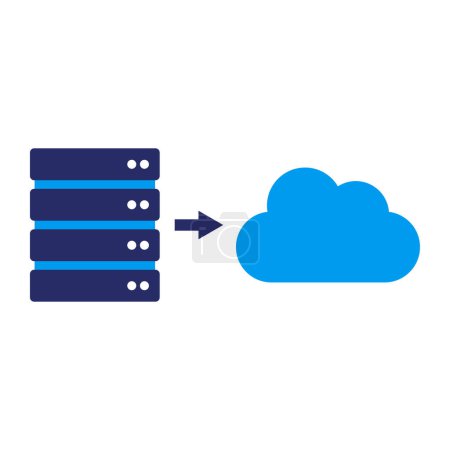 Cloud migration and cloud computing, isolated icon