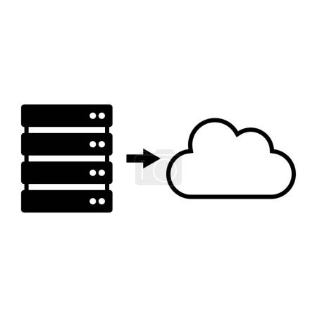 Cloud migration and cloud computing, isolated icon