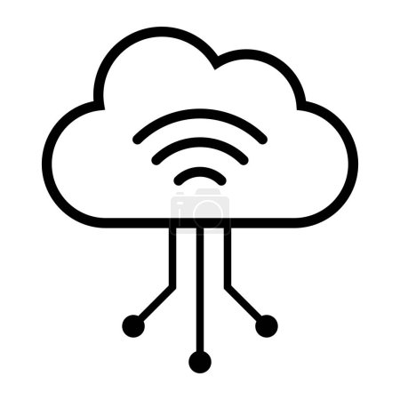 Illustration for Cloud computing and data management, isolated icon - Royalty Free Image