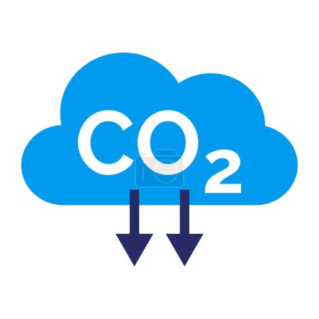 Ilustración de Reducir las emisiones de CO2 icono aislado, concepto de protección del medio ambiente - Imagen libre de derechos