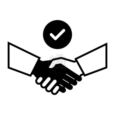Illustration for Handshake icon isolated, agreement and contracts concept - Royalty Free Image