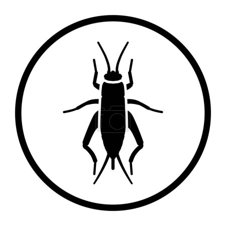 Illustration for Home cricket one color isolated icon - Royalty Free Image