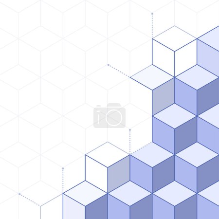 Ilustración de Fondo tridimensional de bloques con espacio de copia, desarrollo y concepto de crecimiento - Imagen libre de derechos