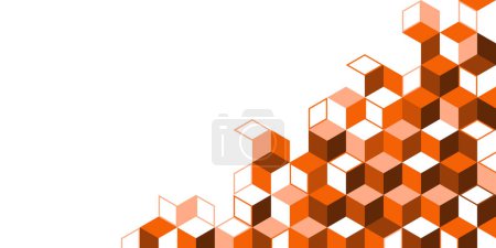 Illustration for Tridimensional blocks pattern background with copy space, development and growth concept - Royalty Free Image