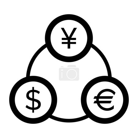 Illustration for Currency exchange icon isolated, international payments concept - Royalty Free Image