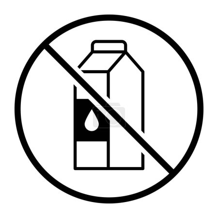 Téléchargez les illustrations : Icône vectorielle sans lactose et sans produits laitiers : aliments, ingrédients et allergènes - en licence libre de droit