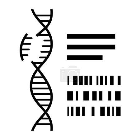 Genkartierung isolierte Symbole, DNA und medizinisches Forschungskonzept