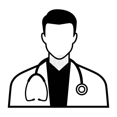 Ilustración de Icono médico profesional aislado, medicina y concepto de salud - Imagen libre de derechos