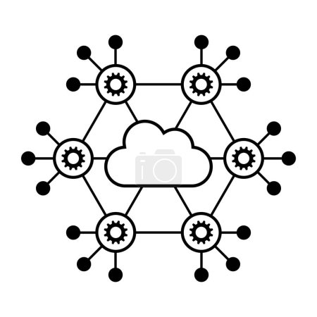 Illustration for Edge computing, real-time processing and IoT, isolated icon - Royalty Free Image