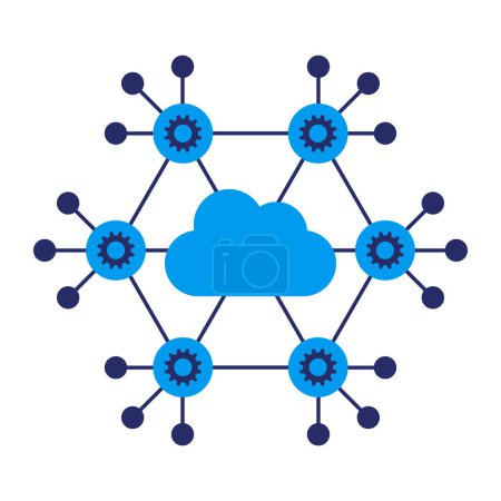 Illustration for Edge computing, real-time processing and IoT, isolated icon - Royalty Free Image