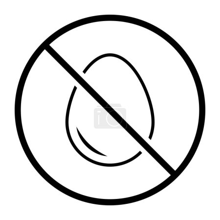 Téléchargez les illustrations : Icône vectorielle sans oeuf : aliments, ingrédients et allergènes - en licence libre de droit