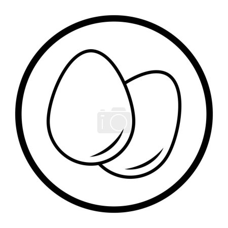Illustration for One color vector food icon, allergens and ingredients: eggs - Royalty Free Image