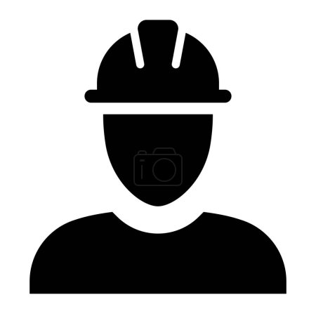 Illustration for Engineer icon with safety helmet, engineering service concept - Royalty Free Image