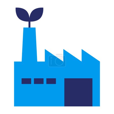 Ilustración de Fábrica ecológica verde con brote icono aislado - Imagen libre de derechos