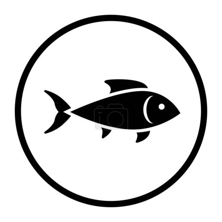 Illustration for One color vector food icon, allergens and ingredients: fish - Royalty Free Image
