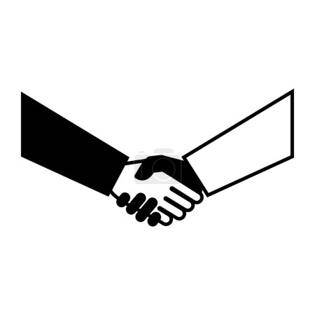 Illustration for Business people shaking hands icon, contracts and agreements concept - Royalty Free Image