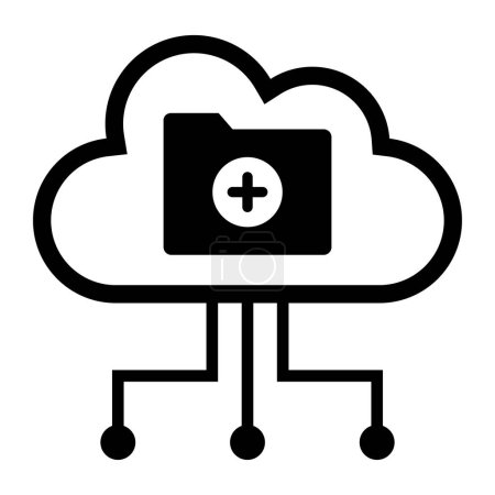 Illustration for Electronic health records on the cloud icon, telemedicine concept - Royalty Free Image