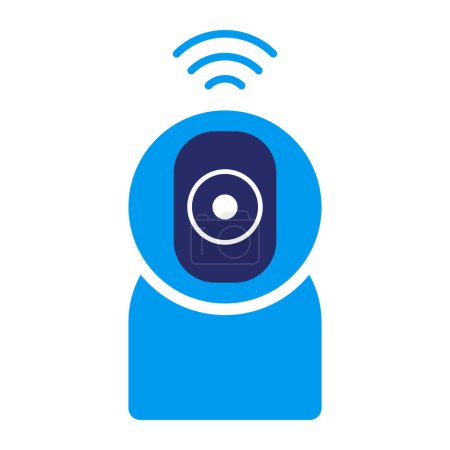 Illustration for Smart devices and IoT icon: surveillance camera recording video - Royalty Free Image