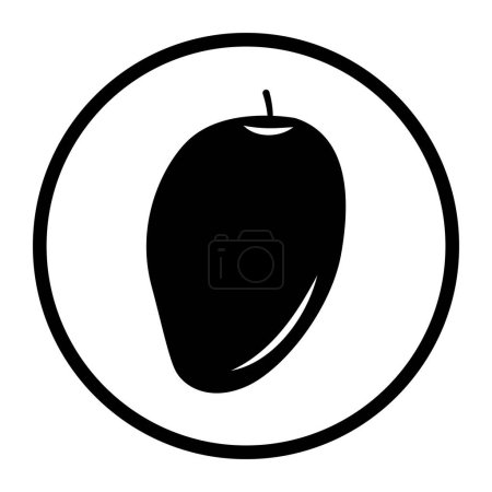 Illustration for One color vector food, allergens and ingredients icon: mango - Royalty Free Image