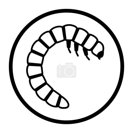 Mealworm larva one color isolated icon