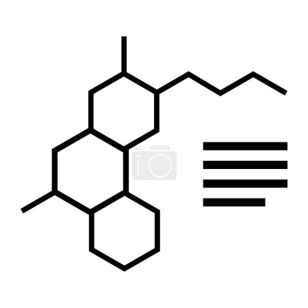 Ilustración de Icono de análisis molecular, química e investigación farmacéutica - Imagen libre de derechos