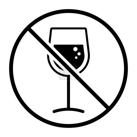 Téléchargez les illustrations : Icône vectorielle alimentaire sans alcool : concept d'aliments, d'ingrédients et d'allergènes - en licence libre de droit